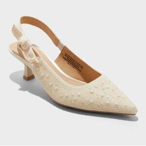 Women's Milan Pearl Slingback Heels | Pearl Heels | a new day Pearl Heels | Heel